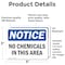Signmission No Chemicals In This Area, 5 in W x Rectangle, Vinyl Decal OS-2PACK-NS-D-35-L-16050 - alternate 2